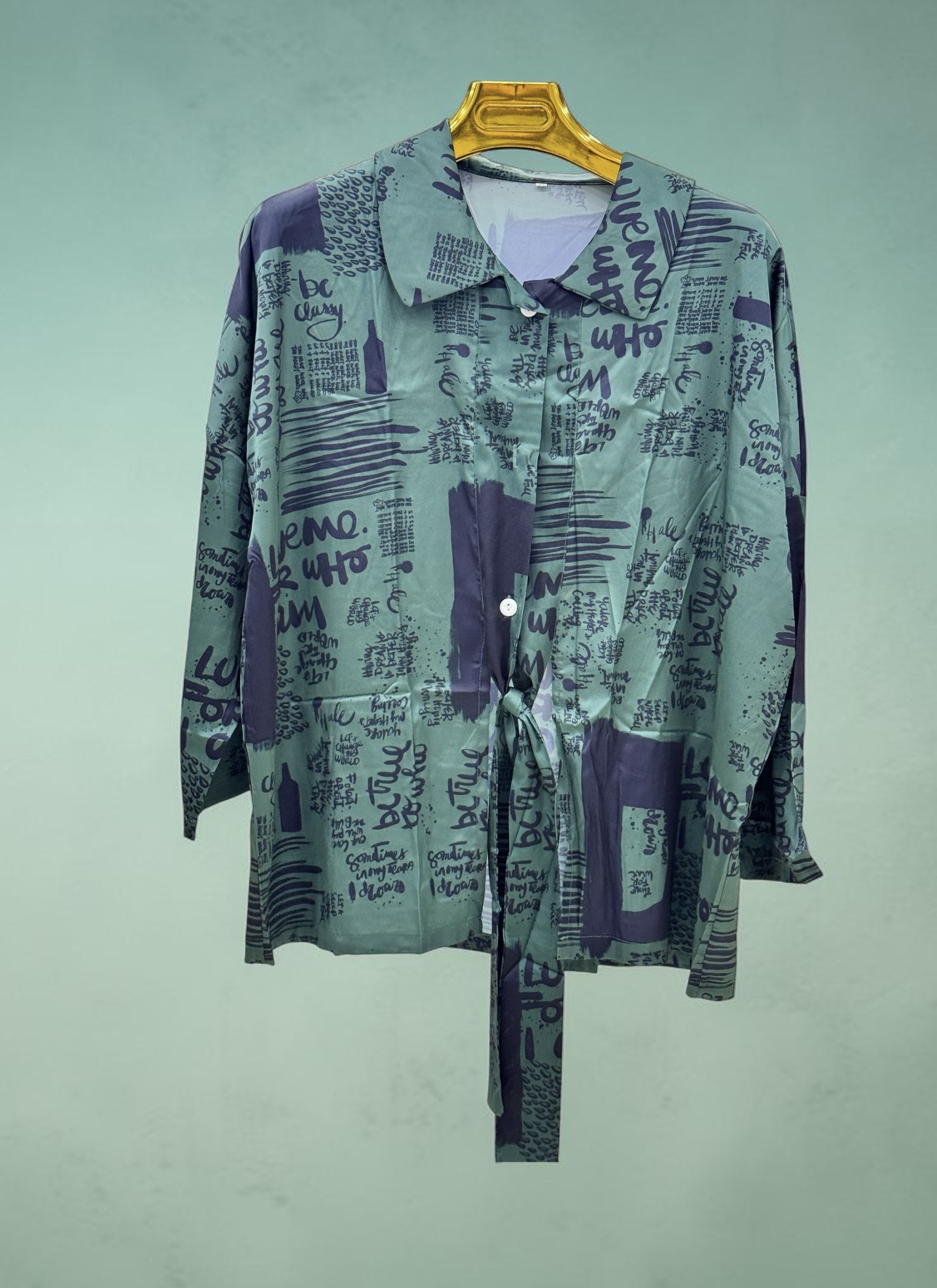 Pyjama satain vert noir
