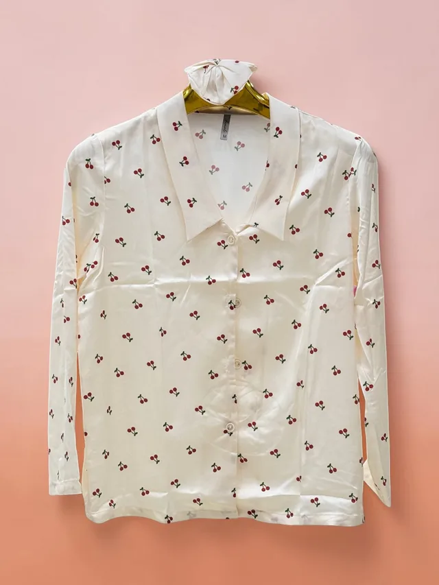 Pyjama satain cerises