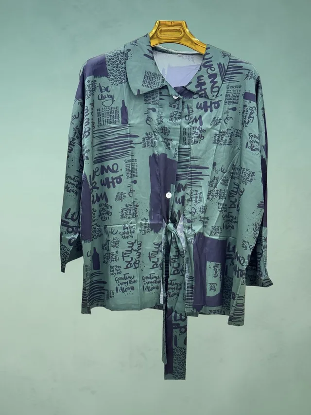 Pyjama satain vert noir